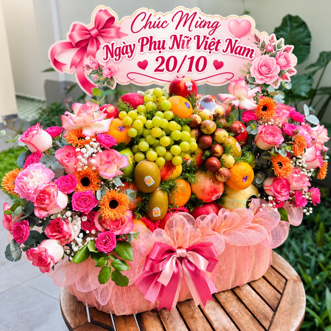 Giỏ Hoa Trái Cây 20/10 GF580
